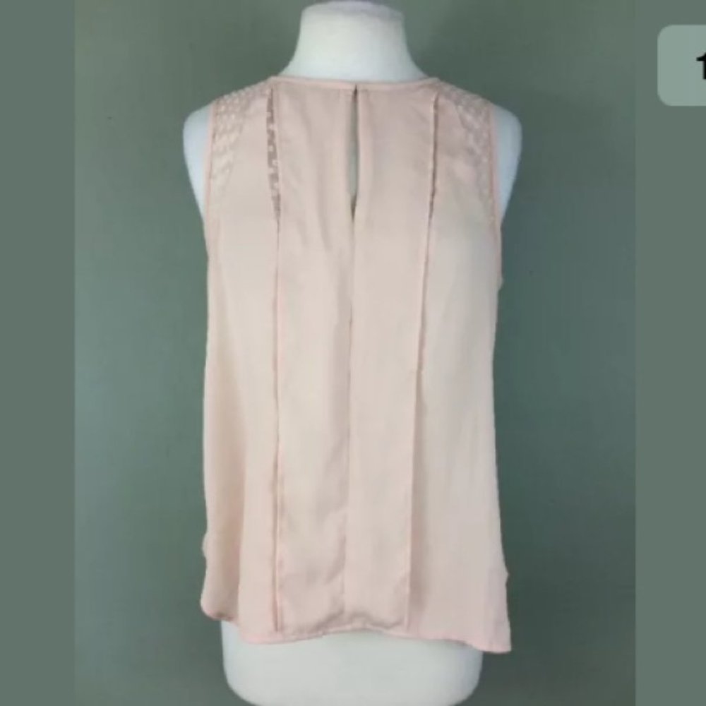 Anthropologie Maeve Blush Dotted Sleeveless Blouse